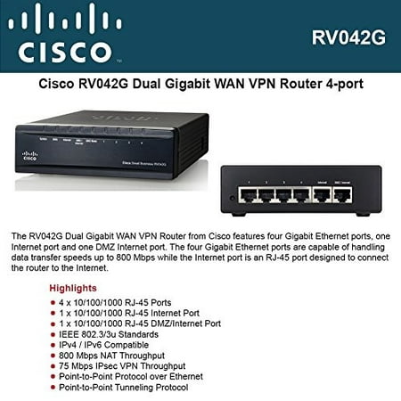 cisco dual gigabit wan vpn router - rv042g-k9-na