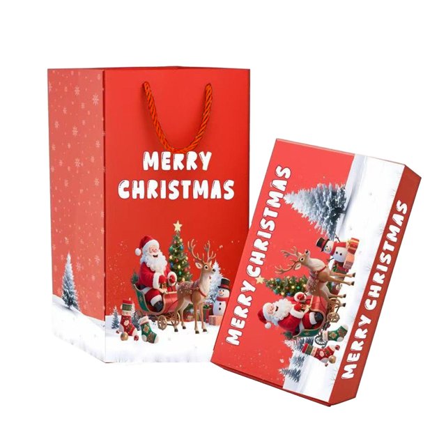 Caja de regalo navideña plegable, caja saltarina, decoración para fiestas, tarjeta creativa navideña recortada rojo 6 piezas