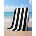 thumbnail image 4 of Black Striped Beach Towels Oversized Super Absorbent, Modern Simple Monochrome Geometric White Lightweight Bath Towel Quick Dry Sets For Bathroom/Pool/Rv Camping/Beach Play/Gym Room/Picnic 35"x70", 4 of 8