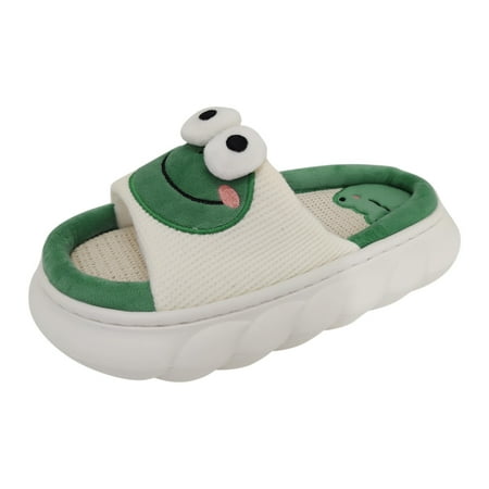 

uikmnh Women Slippers Women Cotton Linen Soft Sole Slippers Cute Cartoon Home Slippers Home Slippers Anti Slip Slippers Flip Flops Home Outdoor Slippers Green 6
