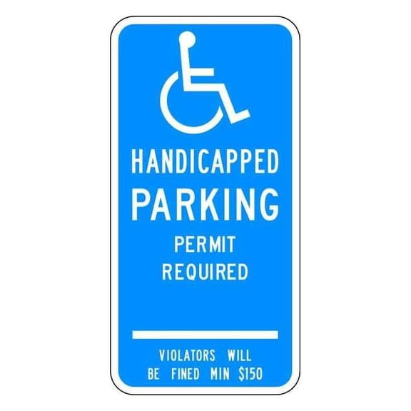 Lyle ADA Handicapped Parking Sign,24" x 12, HC-CT01S-12HA HC-CT01S-12HA