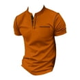 thumbnail image 5 of WTXUE Polos Short Sleeve, Scrunch Neck Polo Golf Shirts for Men Spring Summer Casual Zipper Lapel T Shirt Top Athleisure for Men Orange 3XL, 5 of 5