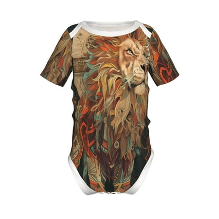 

Gaeub Majestic Cosmic Lion Print Infant Climbing Onesie Toddler Outfit Newborn Baby Bodysuit Baby Boy Girl Clothes -3 Months