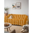 thumbnail image 6 of Orange Spring Leaves Couch Cover for Dogs, Pastoral Botanical Striped Flowers Washable Sofa Covers Slipcover for Pets Dogs Futon Cover, Couch Recliner Covers, Oversized Chair Slipcover 71"x91", 6 of 9