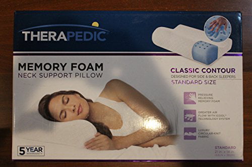 * NEW * THERAPEDIC Neck Roll SUPPORT PILLOW Memory Foam Fill Machine Wash Cover 