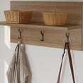thumbnail image 4 of Nexera Porto Entryway Wall-Mounted Coat Rack, Brown Oak, 4 of 7
