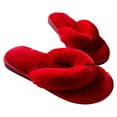 thumbnail image 2 of Xinyolin 1 Pair Women Slippers Thicken Furry Plush Practical Winter Flip Flops for Home, 2 of 8