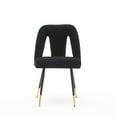 thumbnail image 3 of Hassch Contemporary Dining Chairs Set of 2, Black Velvet Upholstered Accent Chairs with Nailhead Trim and Metal Legs for Kitchen & Dining Room, 3 of 9