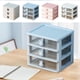 thumbnail image 1 of Caja de almacenamiento de sobremesa con cajones - Organizador de plástico transparente para cosméticos, joyería y papelería - 17x14,5x16cm, 1 of 6