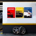 Car Poster Wall Art for Men Set of 3 Framed Car Poster Room Aesthetics