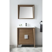 Tennant Brand 30 Modern Light Wheat Bathroom Vanity with White Ceramic Top