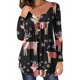 thumbnail image 1 of Pntutb Mujer Casual Suelto Cuello Redondo Botón Manga Larga Estampado De Navidad Top Pntutb Pntutb-6220, 1 of 5