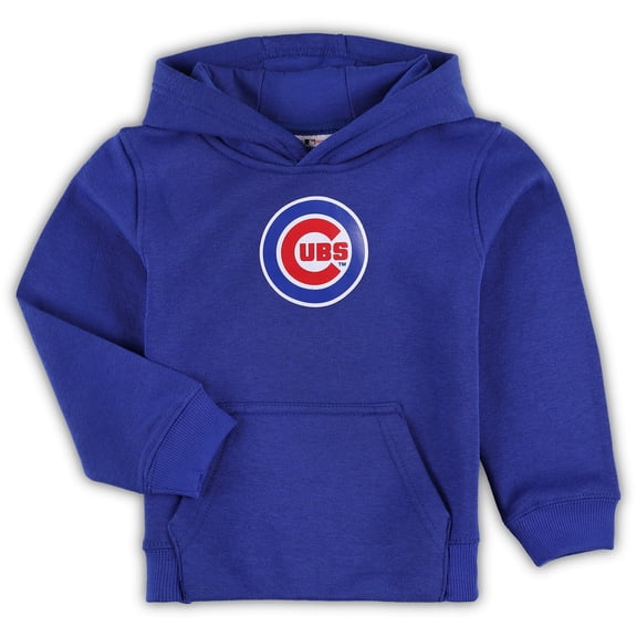 Toddler Royal Chicago Cubs Team Primary Logo Fleece Pullover Hoodie