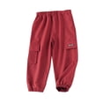 thumbnail image 3 of HAOTAGS Boys Girls 2PC Lightweight Cargo Pants,Breathable Athletic Breathable Casual Cargo Pants Set Khaki 4-5Years, 3 of 8