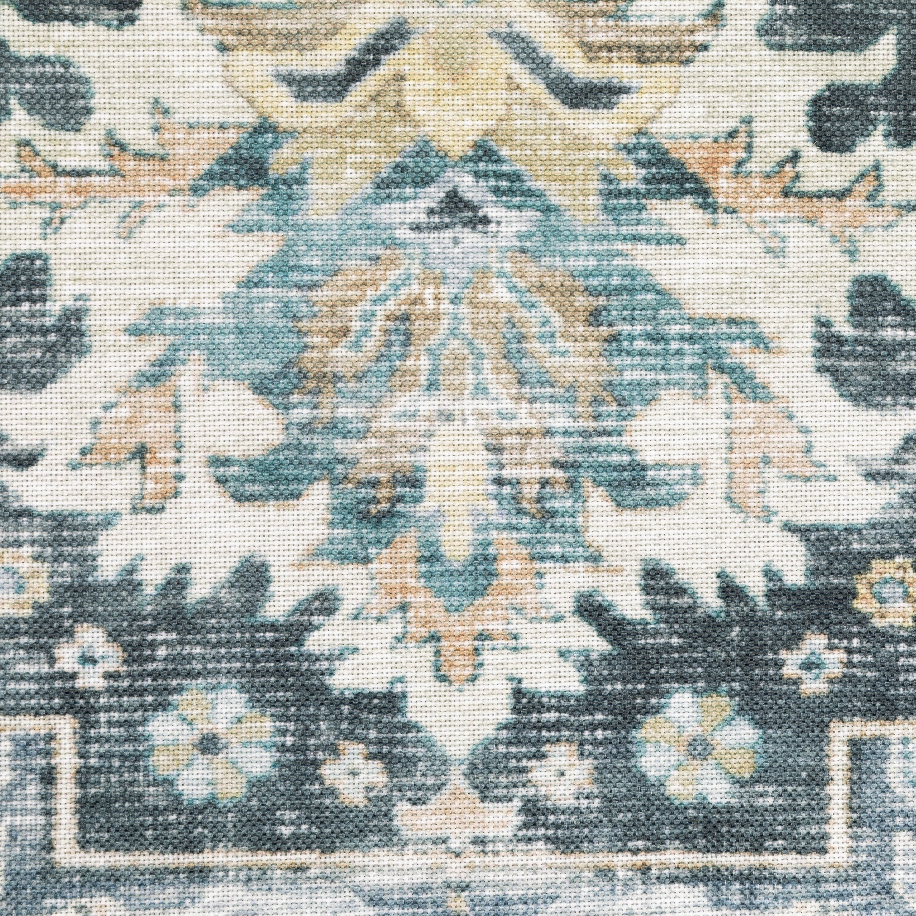 Avalon Home Celeste Washable Center Medallion Blue/ Ivory Indoor Area Rug