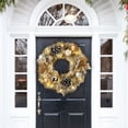 thumbnail image 2 of Clearance! Silver Grey Christmas Rattan Circle Christmas Wreath For The Front Door 18 Inches With Merry Christmas Sign Festive Door Wreath Christmas Wreath, 2 of 9