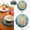 thumbnail image 3 of SKYSONIC Christmas Snowflakes Wooden Pcs Trivet Pot Holder for Kitchen Round Woven Potholders Set Cotton Braided Hot Pads Coasters Table Mats for Cooking and Baking, 3 of 7