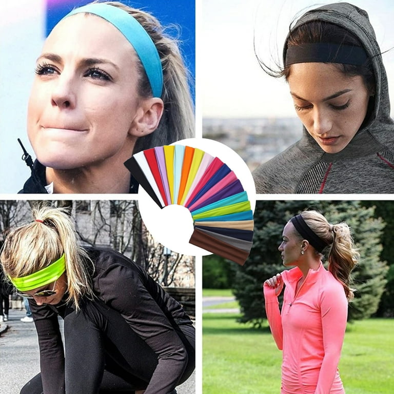 24 Pack Non Slip Moisture Wicking Sports Headbands for Running Hiking Yoga Amazon.com: Huachi Workout Headband for Women Athletic Non  main image 3