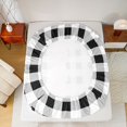 thumbnail image 4 of Manfei Modern Minimalist Checkered Fitted Sheet Queen,Cartoon Alphabet L Bedding,3-Piece,1 Fitted Sheet and 2 Pillowcases, 4 of 6