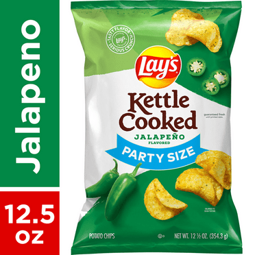 Lay's Kettle Cooked Jalapeno Potato Chips, 12.5 Oz