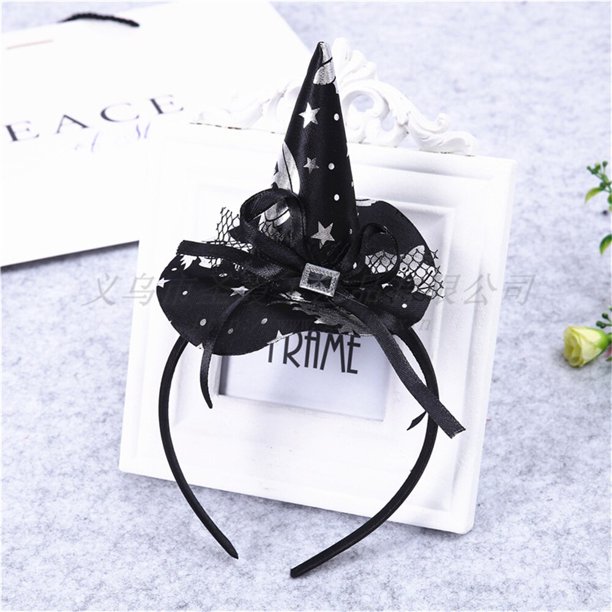 Mini sombrero de bruja puntiagudo, diademas con forma de Calavera, telaraña, calabaza, aros para el cabello para niños y niñas, diademas de Halloween, decoración de Cosplay Fivean unisex