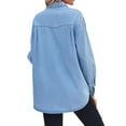 thumbnail image 3 of Chouyatou Women's Spring Long Sleeve Denim Jean Shirts Button Down Shirt Business Casual Tops, 3 of 6