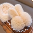 thumbnail image 4 of Otqutp Kids Cute Bunny Slippers Girls Fuzzy Plush Ear Platform Slipper Winter Warm Comfortable Furry Non Slip House Shoes, 4 of 9