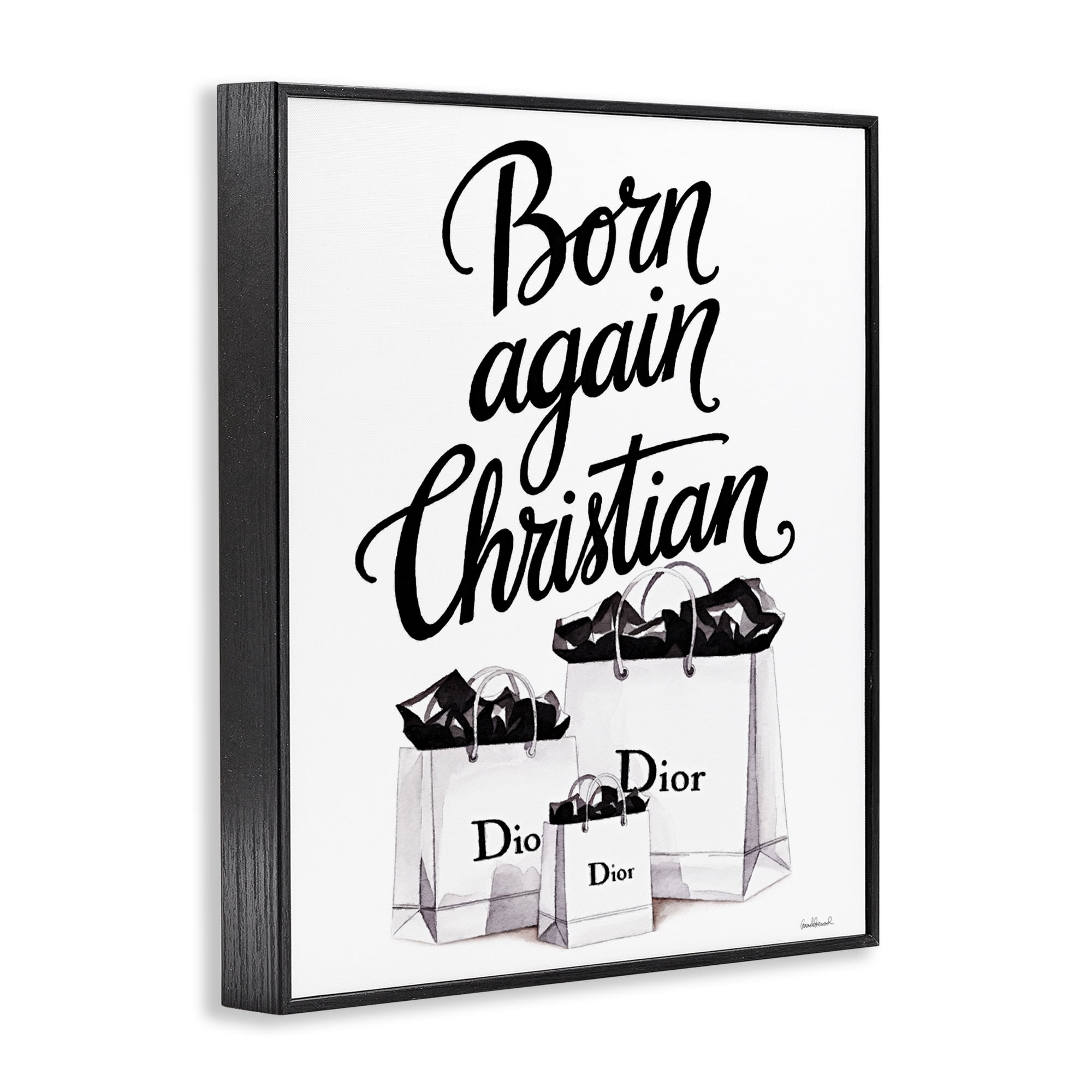 Christian & Shopping Bags Black Framed Giclee Art, design by Amanda Greenwood