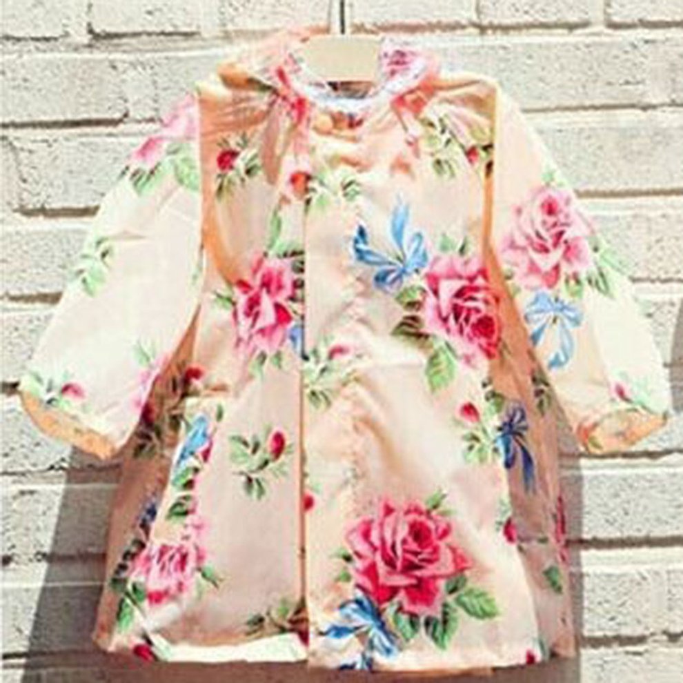 floral raincoat with hood