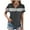 Dark Gray, variant on Women's Short Sleeve V Neck Shirts Summer Collared Tops Casual Loose Tees Tops