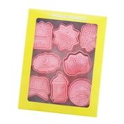 8Piece Eid Fondant Cookie Stamp Set Biscuits Stamp Eid Cookie Mould Set For Crafting Unique Fondant Designs