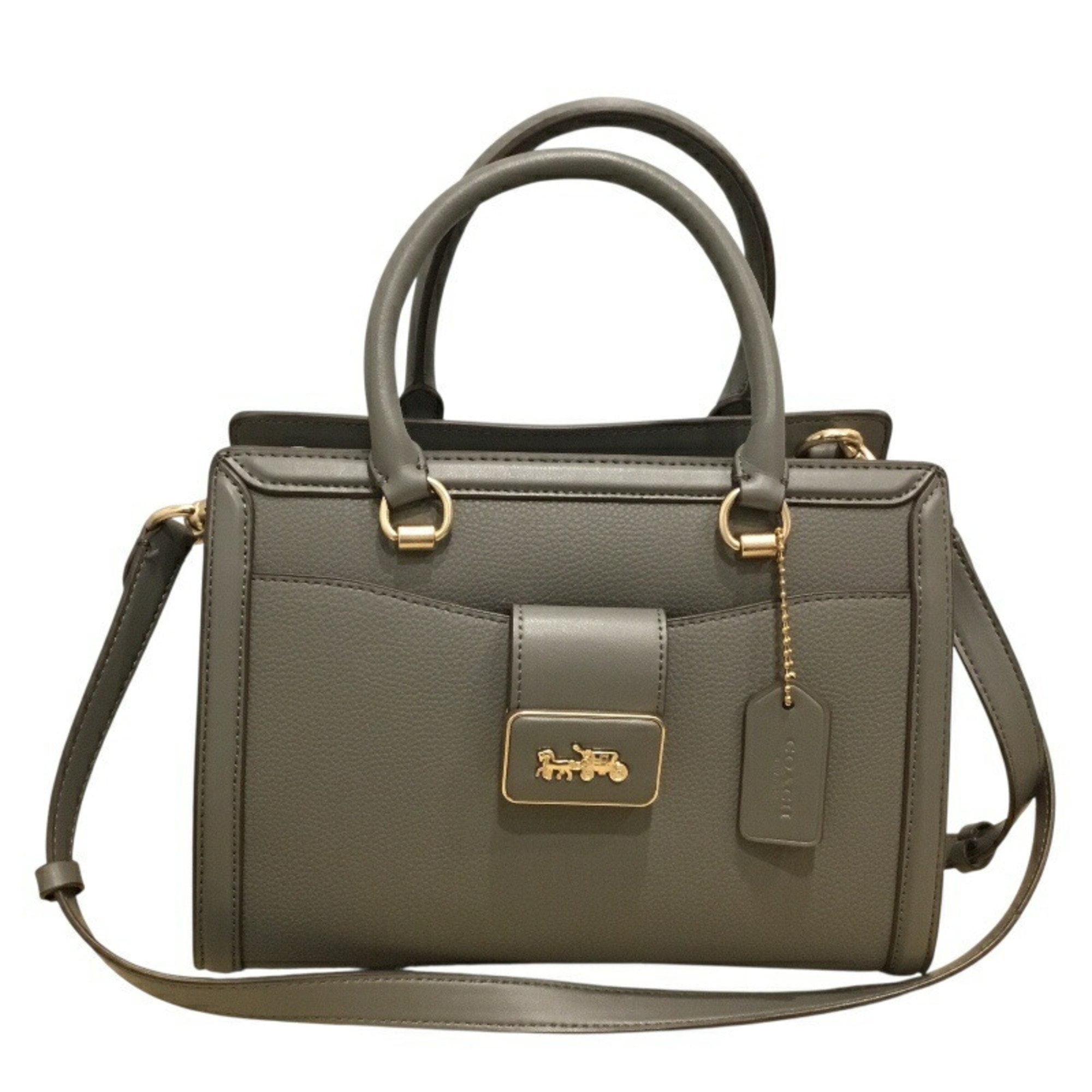 Pre-Owned COACH Grace Carriol Handbag Shoulder Bag Granite CE606 Gray ...