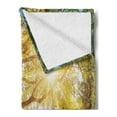 thumbnail image 2 of Tree Soft Flannel Fleece Throw Blanket, Picturesque of Foliage with Morning Sunbeams, Cozy Plush for Indoor and Outdoor Use, 60" x 80", Lime Green Umber, by Ambesonne, 2 of 5
