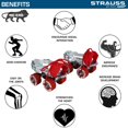 thumbnail image 2 of Strauss Patins à Roulettes Junior Ténacité / Pointure de Chaussure Ajustable pour Enfants / Patins à 4 Roues pour Garçons et Filles / pour Patinage Intérieur et Extérieur / Groupe d'Âge 3-7 Ans / Capacité de Charge jusqu'à 60 kg, Argent, 2 of 5