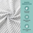 thumbnail image 6 of Unique Bargains Soft Striped Highly Absorbent Coral Fleece Bath Towel Light Grey 55" x 28", 6 of 8
