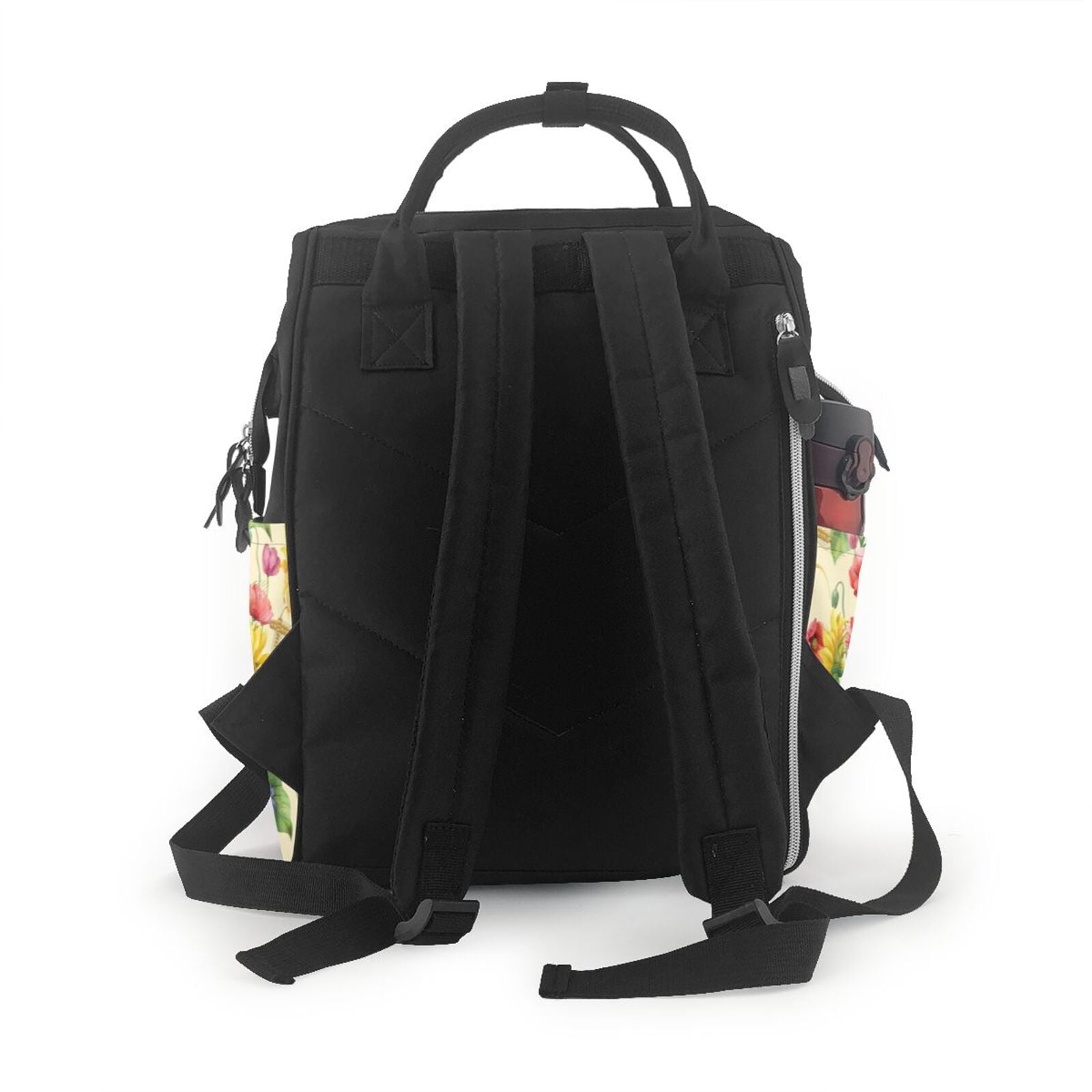 Fuzoiu Sunflower Cornflower Poppy Print Diaper Bag Backpack,Baby Essentials Travel Tote,Multi function Waterproof Diaper Bag, Travel Essentials Baby Bag - Unisex