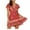 Watermelon Red, variant on Xunlbb Women's Long Dress Summer Bohemian V Neck Lace Up Fashion Printed Lantern Sleeves High Waist Large Hem Dress Beach Fashion Vacation Party Holidays Casual Outfit Plsu Size