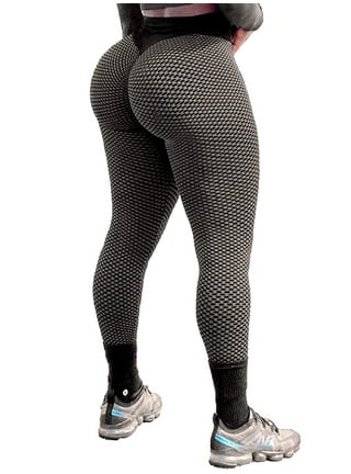 KingShop Women Booty Yoga Pants High Waisted Ruched Butt Lift Textured  Tummy Control Scrunch Leggings