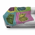 thumbnail image 3 of Pineapple Soft Flannel Fleece Throw Blanket, Colorful Summer Pop Art Design with Retro Fruit Illustration in Vibrant Colors, Cozy Plush for Indoor and Outdoor Use, 50" x 70", Multicolor, by Ambesonne, 3 of 6