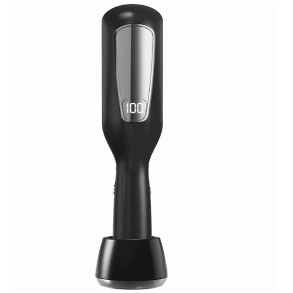 Lunxisen 1 Pcs Portable Straightener Brush for Travel with Temperature, Display Fast Heating Rechargeable Mini Hot Ionic Straightener Comb for Women