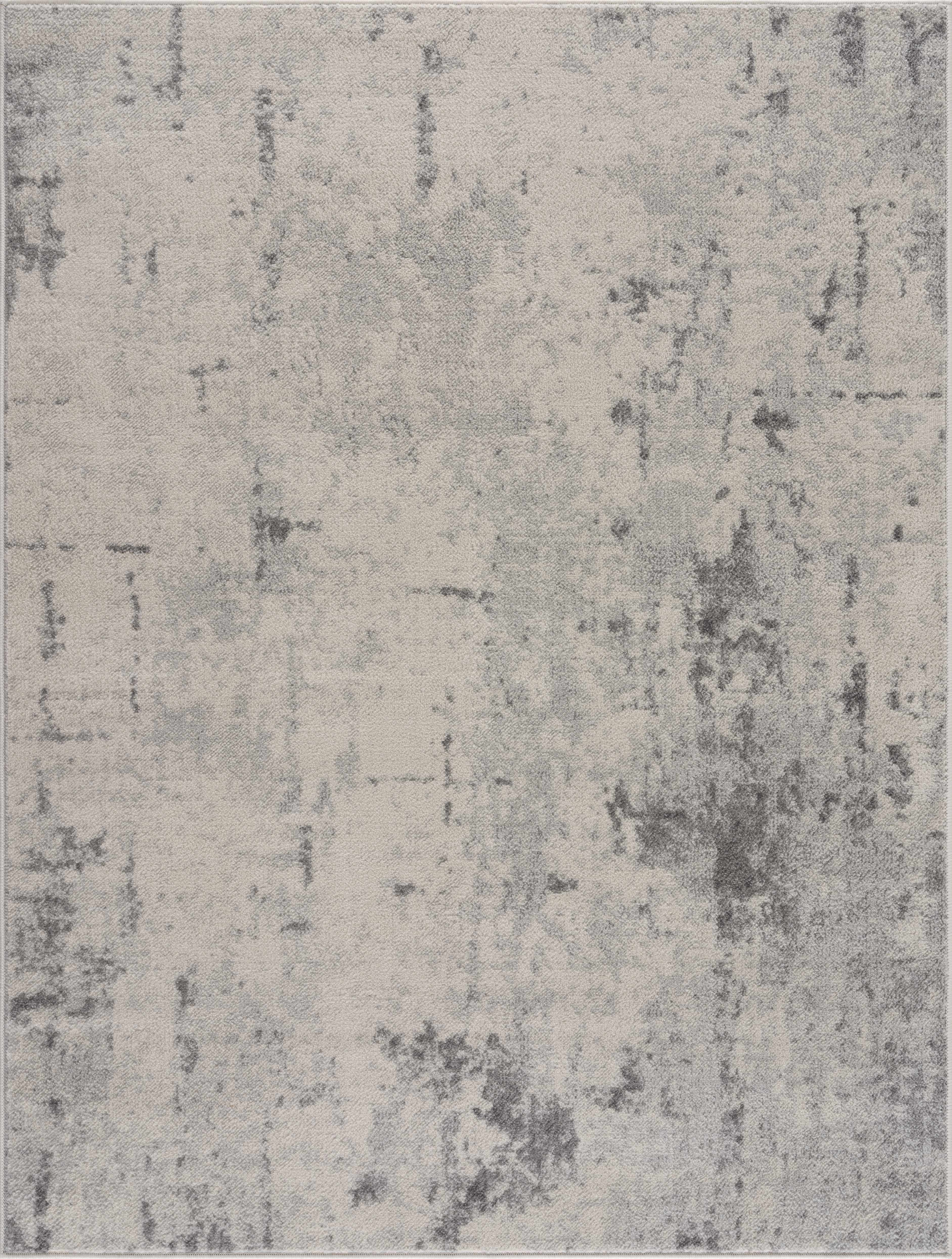 Hauteloom Tigris Collection ANI Transitional Modern Farmhouse Living Room Bedroom Area Rug - Contemporary Distressed - Boho Abstract - Ivory, Beige, Gray - 5'3" x 7'