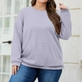thumbnail image 3 of Dwellite Sweatshirt for Women,Plus Size Crewneck Sweatshirts Oversized Pullover Tops Fall Winter Clothes 2026 with Pocket Light Purple 5XL, 3 of 6