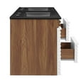 thumbnail image 4 of Modway Render 48" Wood Wall-Mount Bathroom Vanity in White/Walnut/Black, 4 of 4
