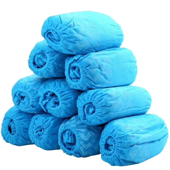 G & F Products Protective Boot & Shoe Covers, Disposable, Water Resistant, Slip-Resistant, Blue, XL, 100 Count