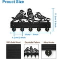thumbnail image 2 of Bird Branch Coat Hooks Wall Mount Tree Branch Wood Key Holder for Wall 11.8×7.9inch Black Animal Wall Art Decor Key Hooks 5 Alloy Hooks for Gift Entryway Living Room Kitchen Office, 2 of 9