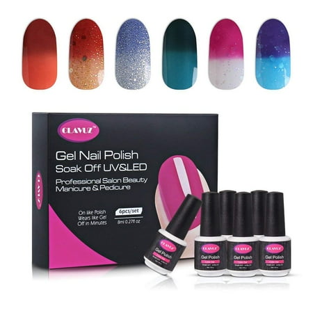 Clavuz 6pcs Soak Off Uv Led Thermal Temperature Color Changing Gel Clavuz 6pcs Soak Off Uv Led Thermal Temperature Color Changing Gel Nail Polish Manicure 8ml