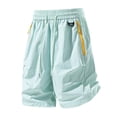 thumbnail image 4 of Xzbqbs Men's Polyester Cargo Shorts Drawstring Breathable Outdoor Summer Bottoms Solid Color Lightweight Athletic Utility Trousers with Pockets, 4 of 6