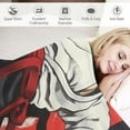 thumbnail image 3 of WERPE  Japanese Blanket Throw Samurai Sherpa Blanket Karate Blanket for Kids Teen Boys Young Man Japanese Culture Sunset Fuzzy Blanket Sofa Decor Throw  Child Room Decor Black Soft White, 3 of 6