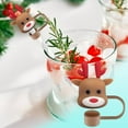 thumbnail image 4 of OEFNTAC Decorations Christmas Straw Covers and Toppers for 10mm Tumblers Reusable Santa Snowman Tree Designs Set of 5 Christmas Decorations, 4 of 4