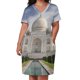 thumbnail image 2 of Vestido de noche para mujer, falda larga con bolsillo, ilustración fotográfica del famoso e histórico Taj Mahal., 2 of 6